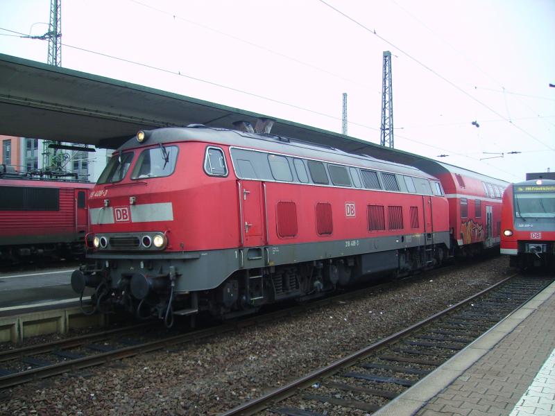 218 408 abfahrbereit am 9.1.06 in Worms .