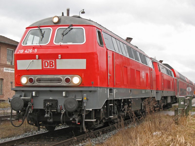 218 426+218 am 14.3.2008 mit RB von Dorfen nach M�hldorf