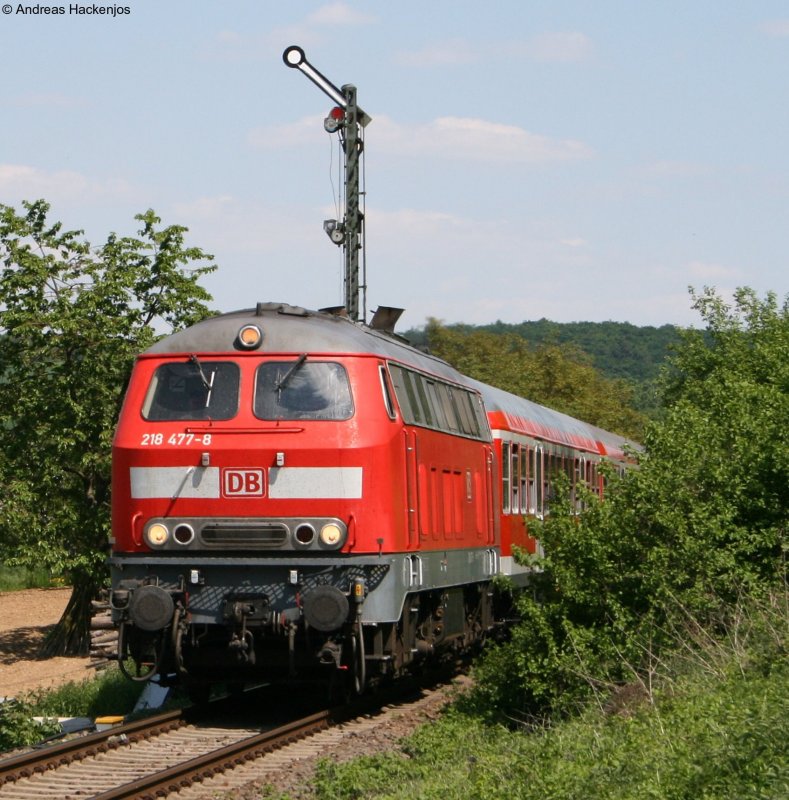 218 477-8 mit dem RE4838 am Esig Steinsfurt 13.5.08