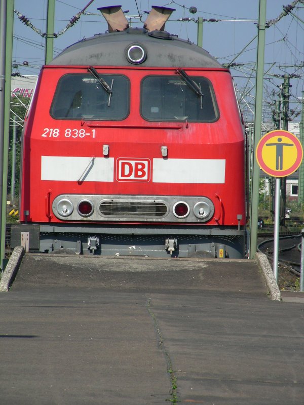 218 838 abgestellt Hannover Hbf am 17. 09. 2006