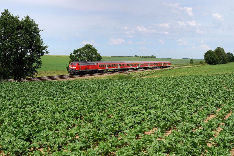 218 xxx mit RE 91214 vor Epfenhausen (14.06.2009)