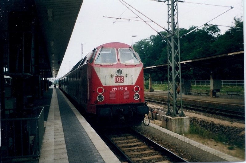 219 152 nach der Ankunft in Jterbog im August 1998.