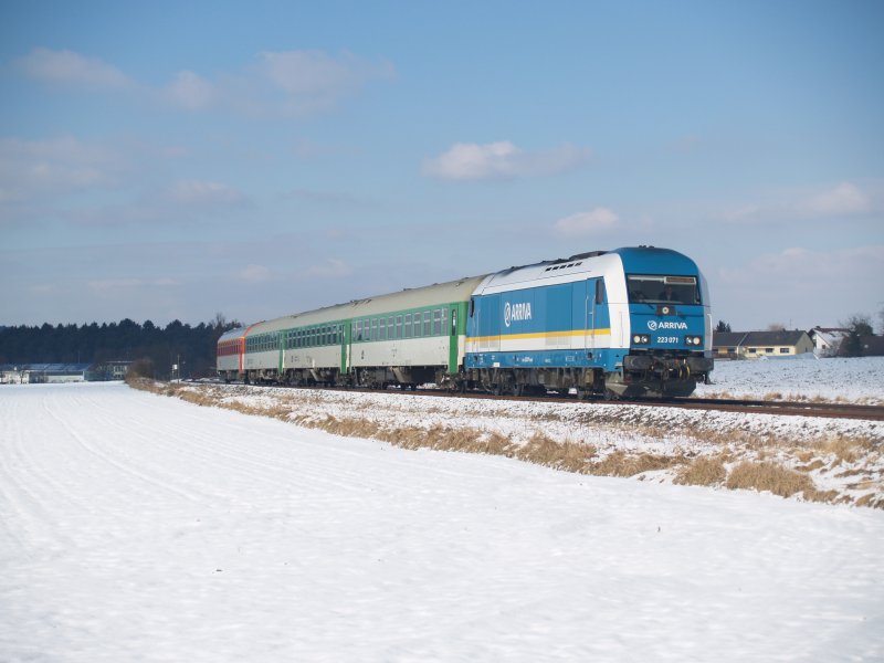 223-071 mit R354 am 19.02.2009 bei Zeitlarn