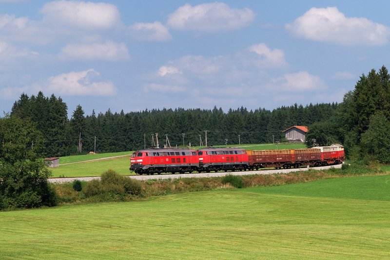 225 084 und 071 mit Umleiter FS 45189 bei Sulzbrunn (27.08.2009)