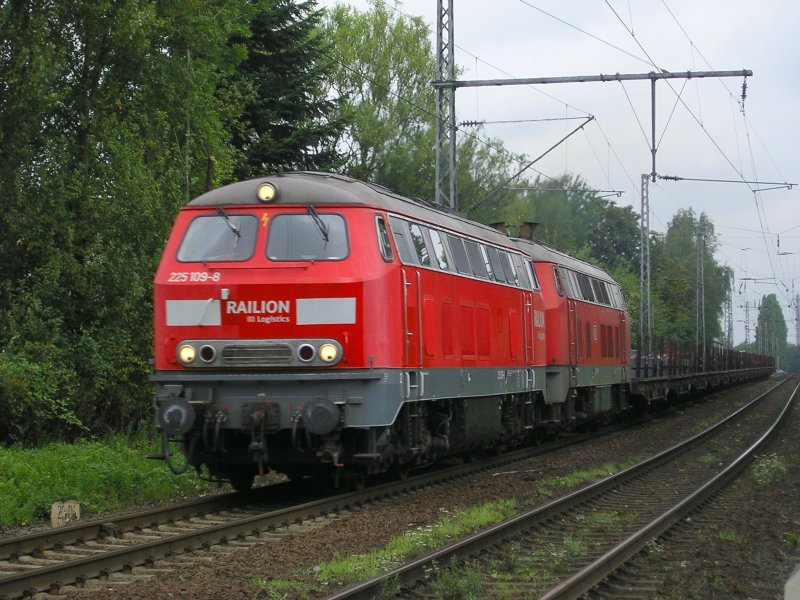 225 109-8 und 225 081 mit GZ beladen mit Stahlblcken in Richtung Bochum Nord.(20.08.2008)