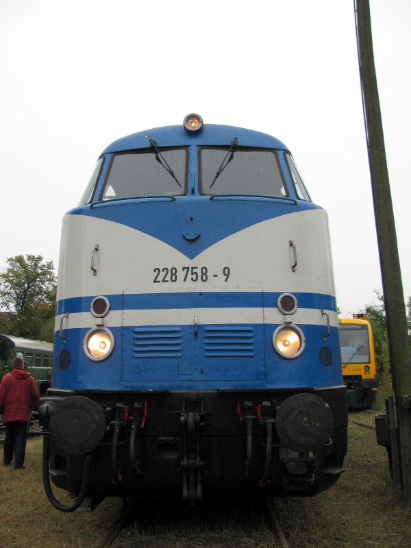 228 758-9 der Rennsteigbahn zu Gast beim BW Fest in Schneweide.