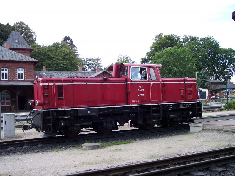 23.07.2007 V51901 nach einer Zugleistung von Lauterbach Mole nach Puttbus