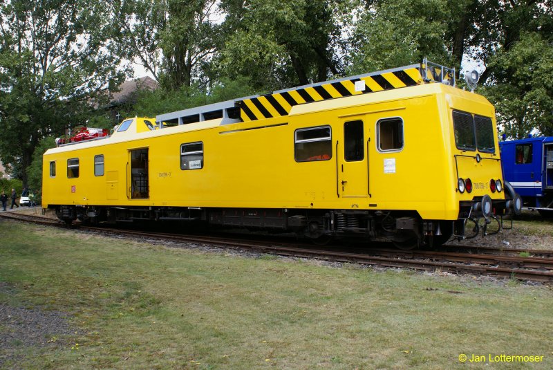 23.08.2008. Oberleitungs Revisionstriebwagen (ORT) Br 708 336-3 im Bahnbetriebswerk Lu.-Wittenberg (Frderverein BERLIN-ANHALTISCHE EISENBAHN). Aufgenommen am ersten Bahnaktionstag (23.und 24.8.2008).