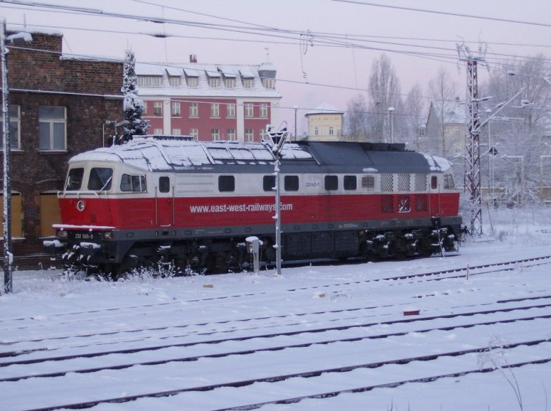 232 045-5 am 17.02.2009 im DB Bahnhof Frankfurt/Oder