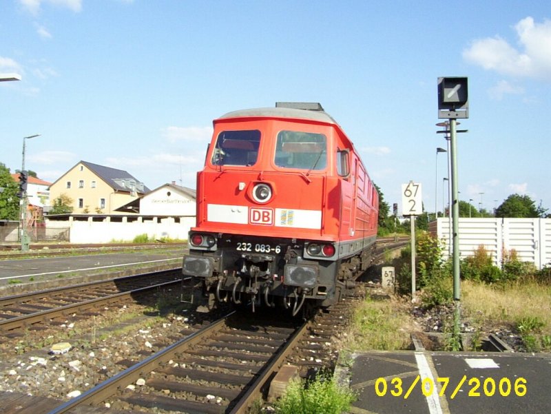 232 083 am 3.7.2006 in Amberg.
