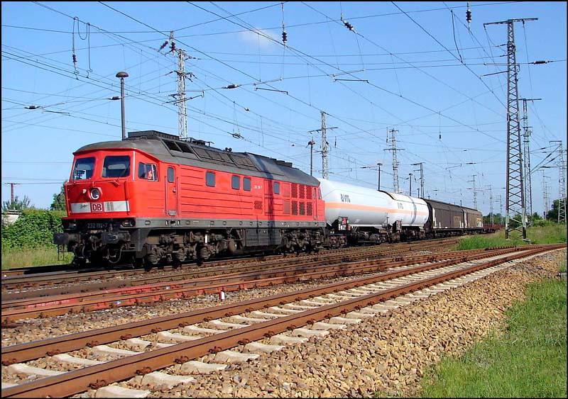 232 191-7 mit FE45429 unterwegs nach Stettin.   (Stralsund am 23.06.06) 