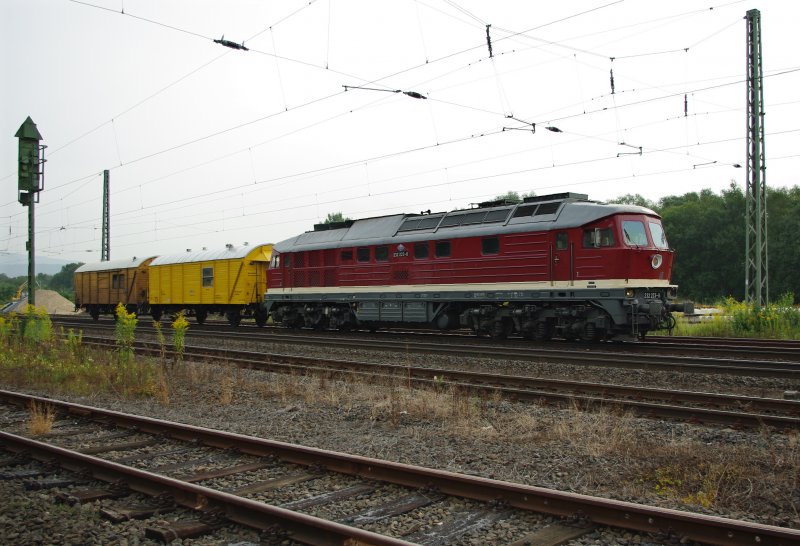 232 223-8 der DGT bei Rangierarbeiten im Bahnhof Eschwege. 17.08.2008.