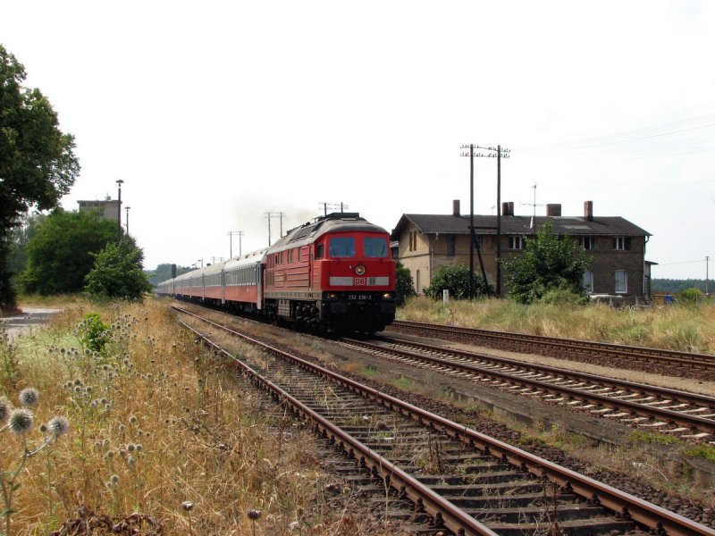 232 230 mit D 247 in Gusow (30.07.2006)