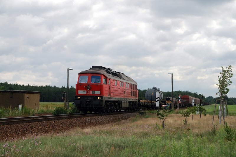 232 401 mit FE 45470 bei Uhyst (25.07.2007)