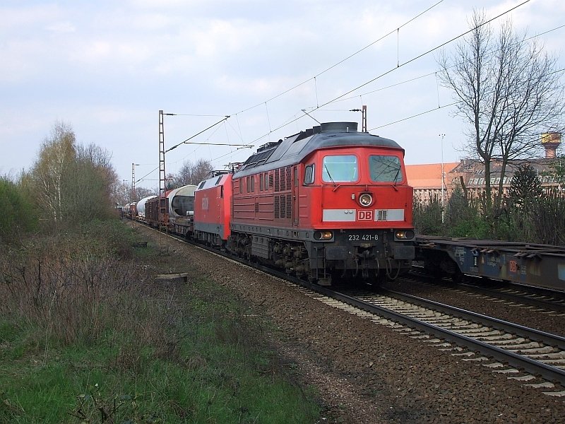 232 421 + 152 025 mit gem.GZ am 12.04.2008 durch Limmer -> Linden
