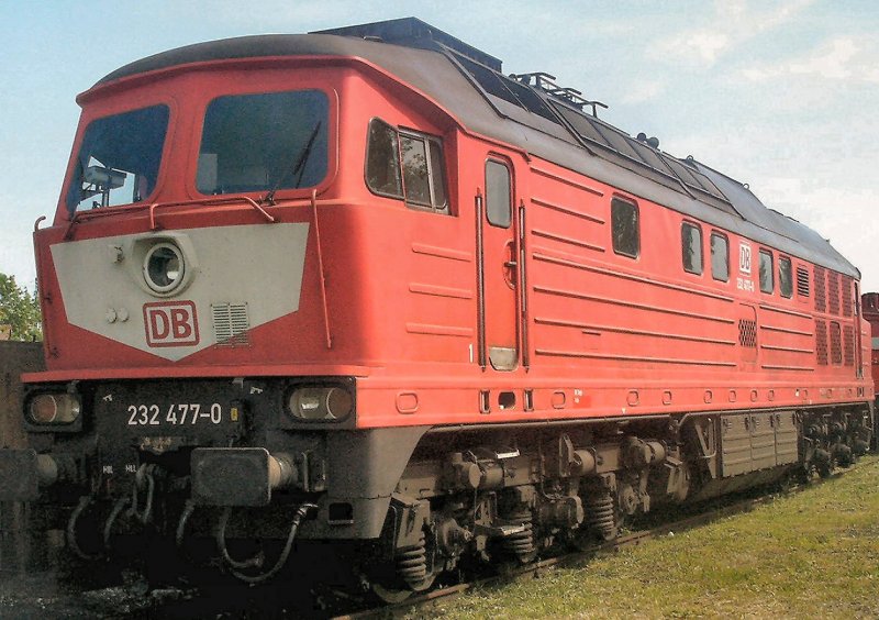 232 477-0 in Weimar, Ausstellung 2005 in der Ausfhrung DB mit Ltzchen