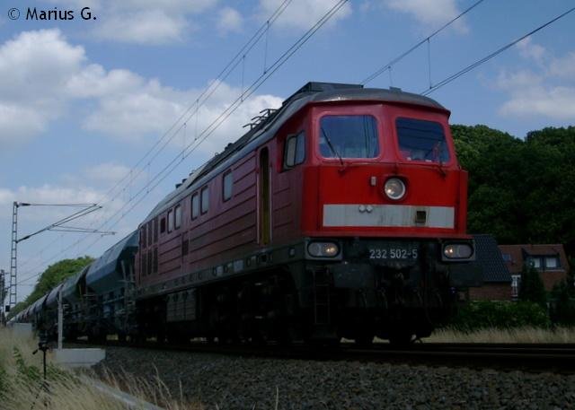 232 502-5 mit Kalkzug durch S�ggerath