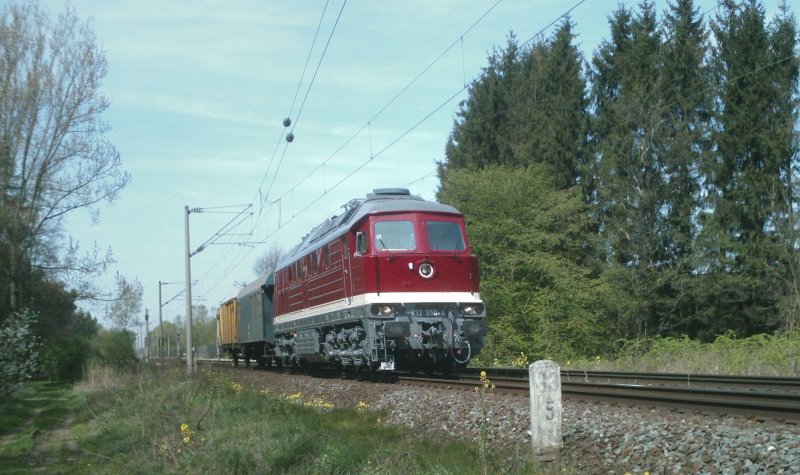 232 550-4 mit DGT-Wagen in Hhe Peine Richtung Braunschweig.