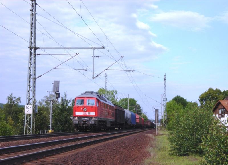 232 550 am Abend des 08.06.06 in Eisenach unterwegs in Richtung Bebra.