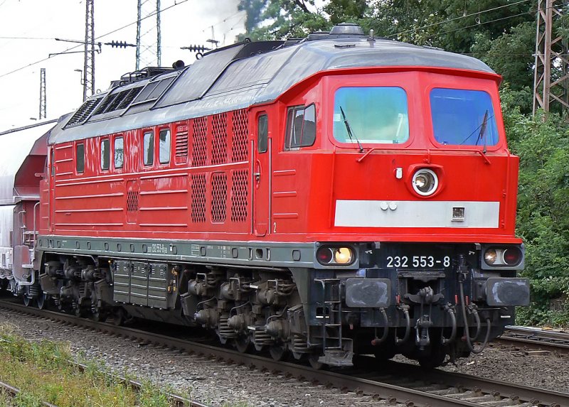 232 553-8 mit einem Kalkzug in Ratingen Lintorf am 28.07.09