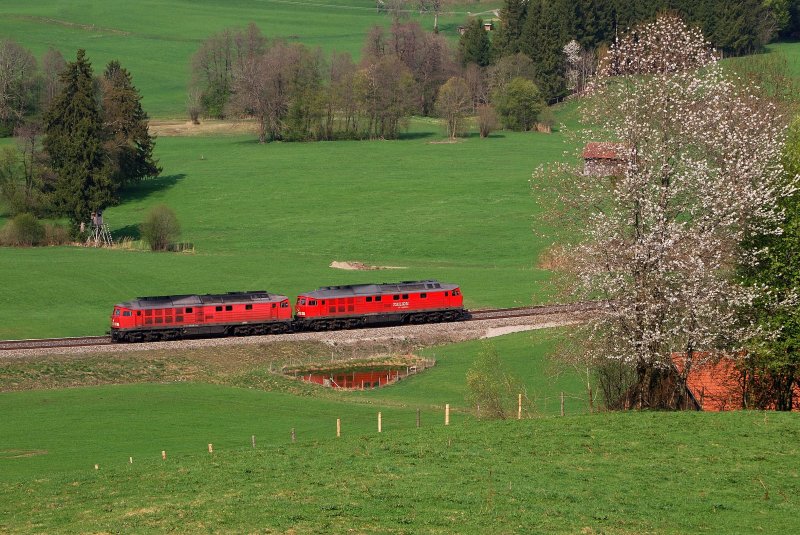 232 589 und 232 182 als Tfzf 69265 bei Harbatshofen (22.04.2009)