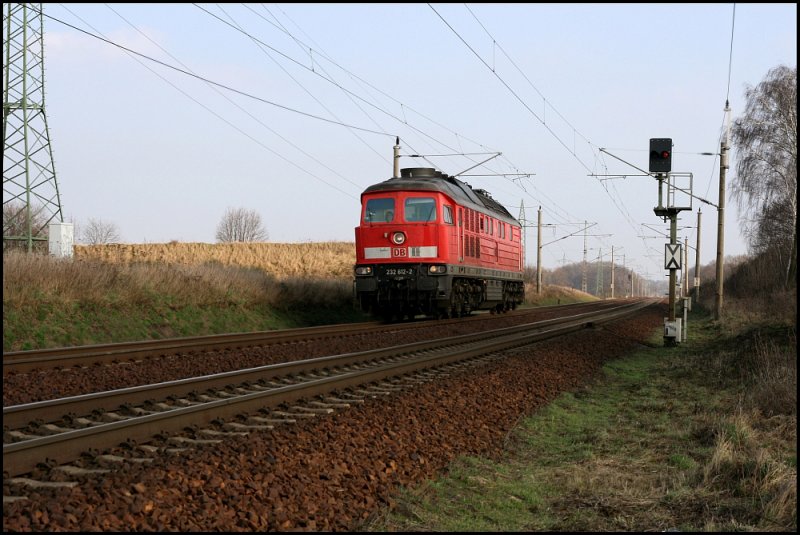 232 612-2 als Lokzug bei Nudow, 24.02.2008