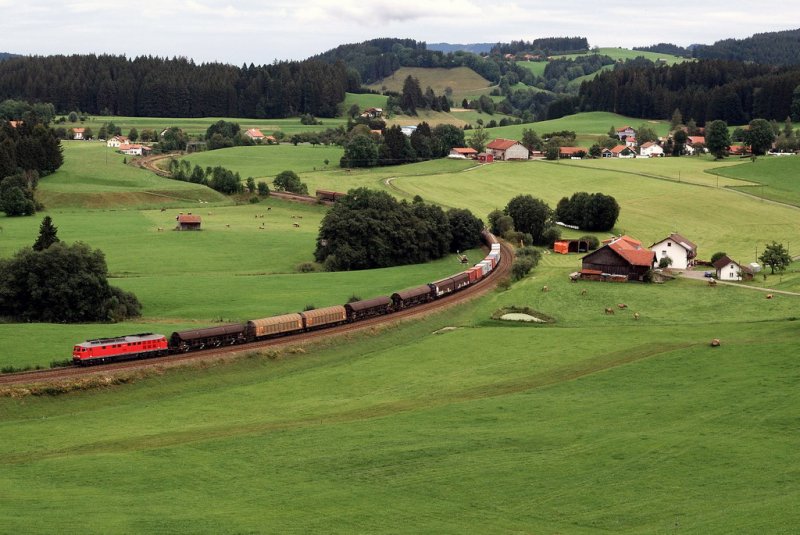 233 206 mit dem Arlbergumleiter CFN 45192 bei Harbatshofen (17.08.2007)