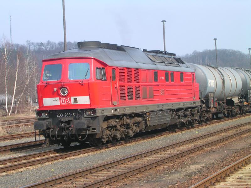 233 289-8 in Nossen am 24.03.2005 Richtung MVD Rhsa(Minerallverband Deutschland GmbH).