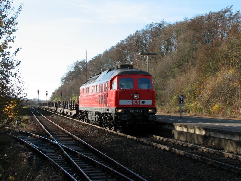 233 321 mit Stahlbrammenzug in Hersbruck (16.11.2006)