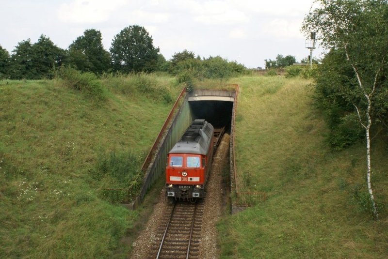 233 452-2 am 14.08.2007 kurz nach dem Verlassen des Gbf Lbeck Skandnavienkai
