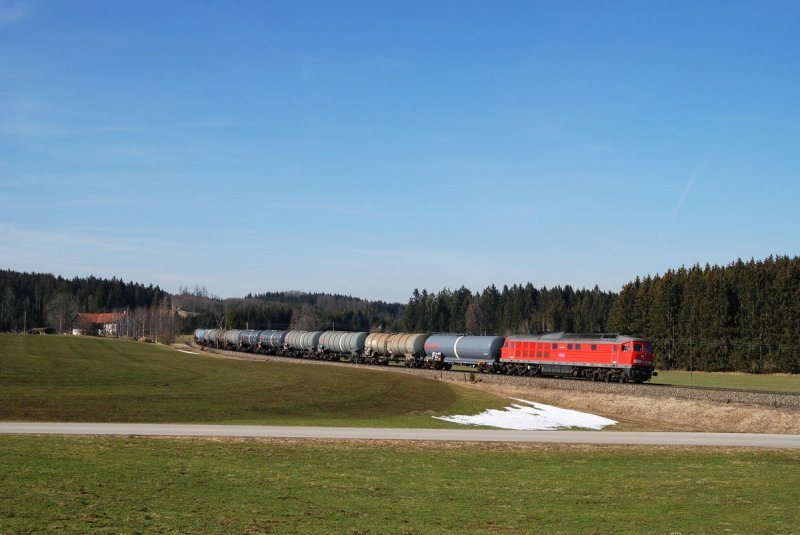 233 462 mit einem Kesselzug bei Riedles (20.02.2007)