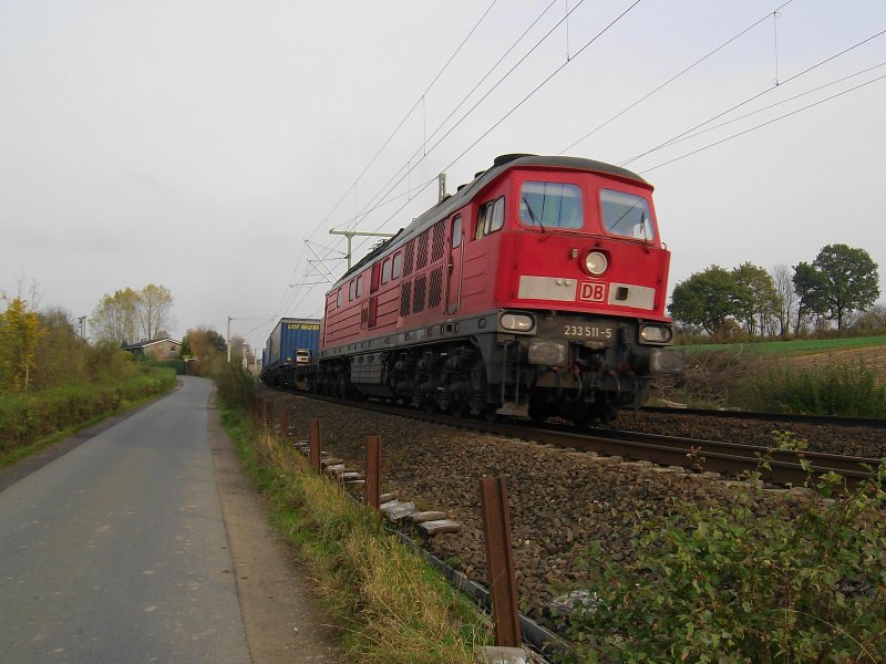 233 511-5 fhrt am 2.11.08 mit einem Kombizug Richtung Hamburg hier kurz vor Reinfeld.