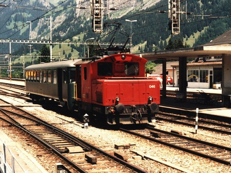 235 046-6 (BLS) auf Bahnhof Kandersteg am 19-07-1995. Bild und scan: Date Jan de Vries.