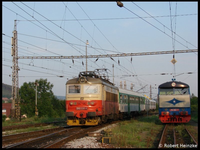 242 238-4 und 751 002-7 in Tisnov am 03.07.2009