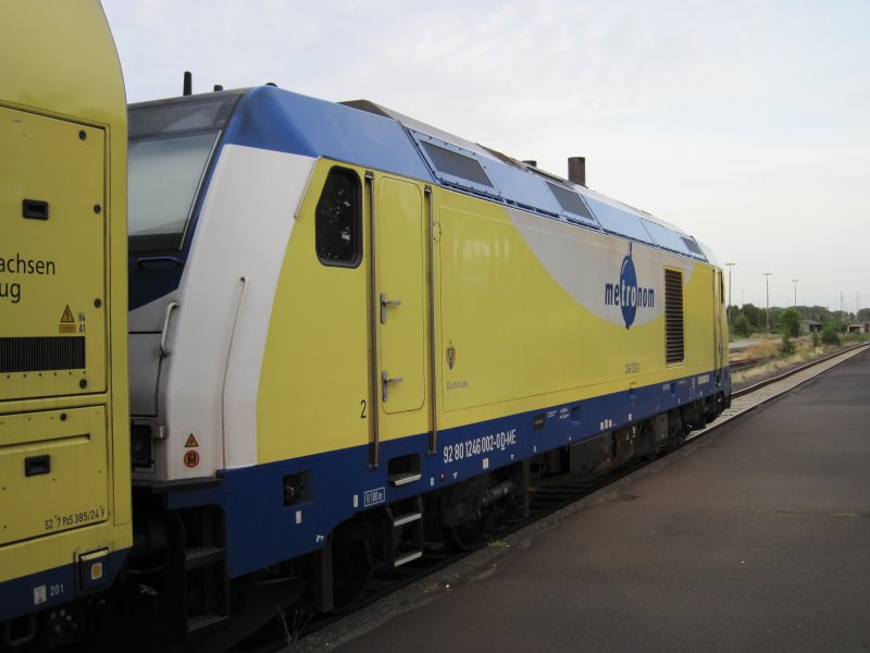 246 002-0 als metronom mit dem Namen Buxtehude von Cuxhaven nach Stade aufgenommen am 14.08.09
