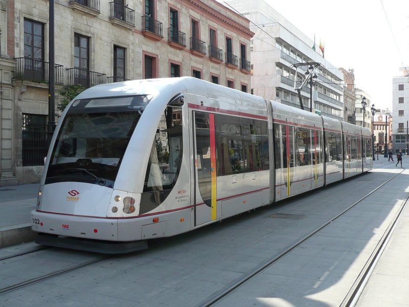 25.02.09,Straenbahn in Sevilla/Spanien.