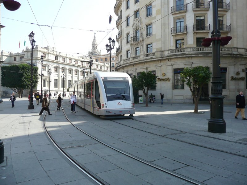 25.02.09,Straenbahn in Sevilla/Spanien.