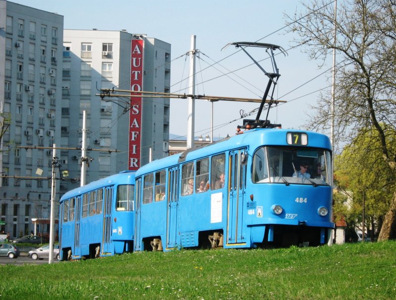 ČKD Tatra T4, Nr. 484 unterwegs auf der Linie 7