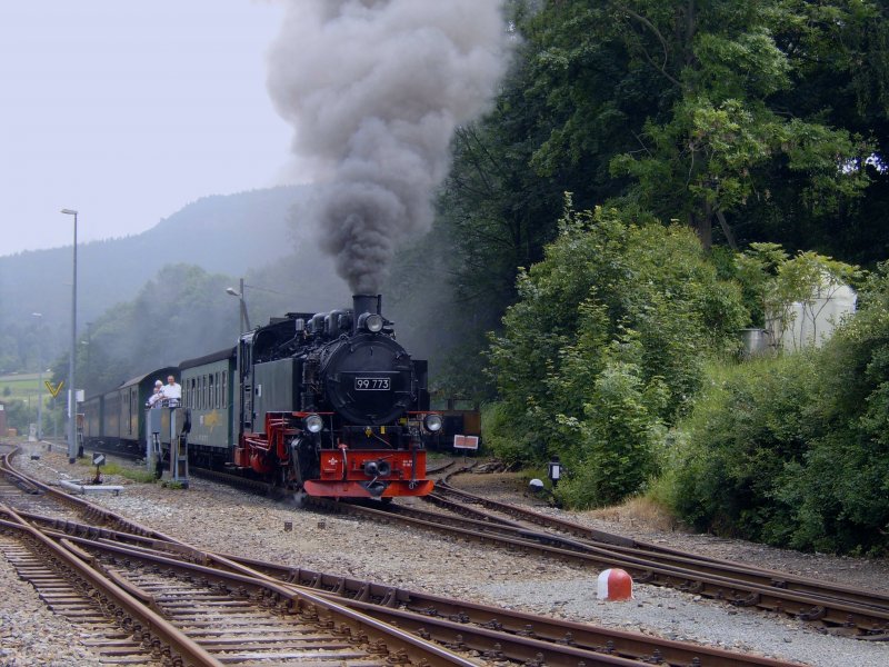 27.06.2009 Cranzahl, BR 99-773, SDG 1005 Cranzahl - Kurort Oberwisenthal.