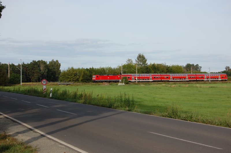 28.08.2007 RE18 von Cottbus kommend, kurz vor Falkenberg/E.