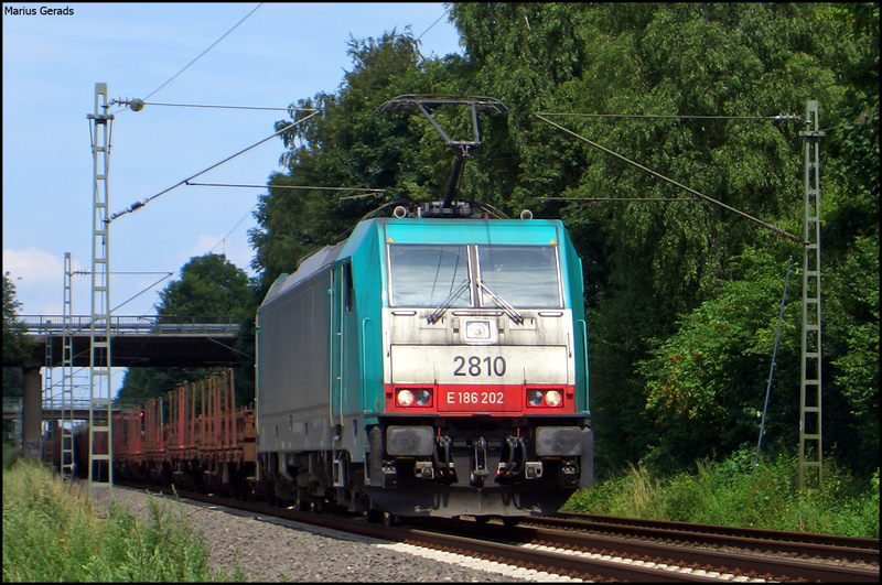 2810 mit einem Gz Richtung Aachen West als Umleiter am Km 26.0 16.7.2009