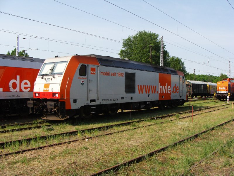 285 102 am 1.5.2009 beim 100 Jhrigem Jubilum des Rangierbahnhof Wustermark