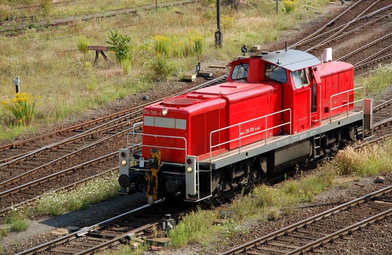 294 595 rangiert am 07.08.09 im Rbf Halle(S).