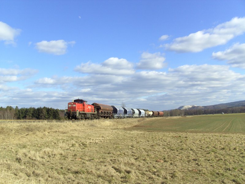 294 753 mit der Mittagsbergabe auf dem Weg nach Amberg. (15.02.2008, Strecke Amberg-Schanittenbach)