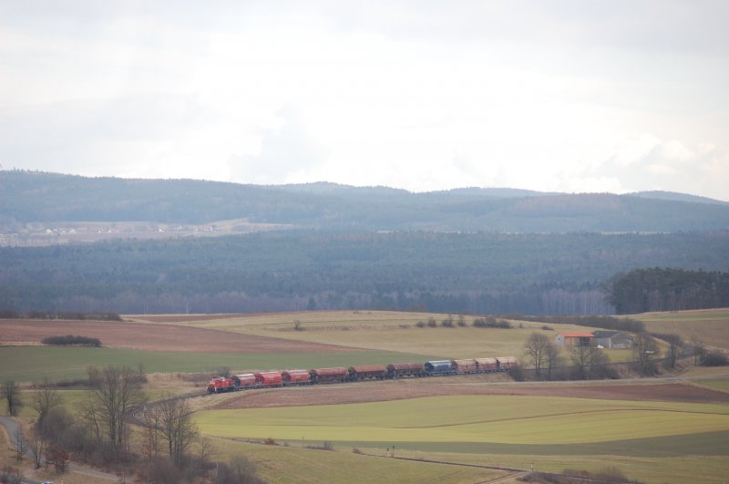 294 760 mit G�terzug bei Gebenbach am 13.03.2009 (Strecke Amberg-Schnaittenbach)