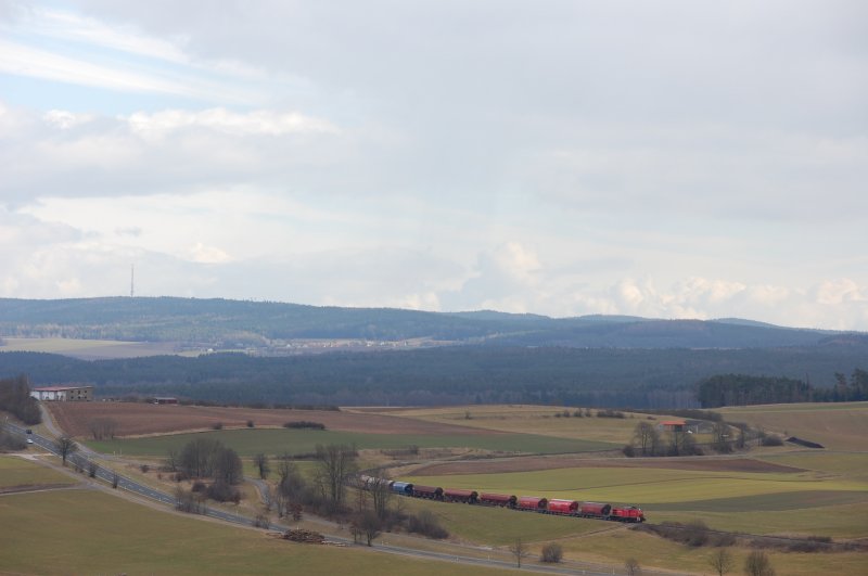 294 760 mit Gterzug bei Gebenbach am 13.03.2009 (Strecke Amberg-Schnaittenbach)