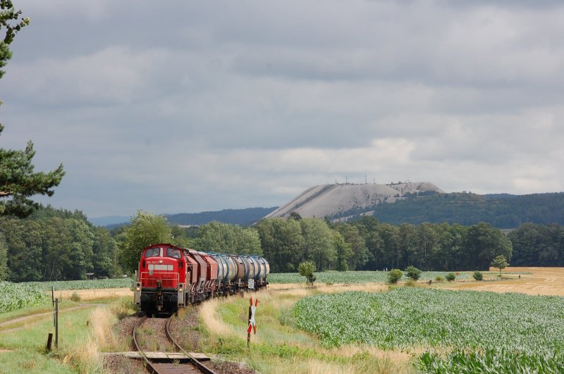 294 762 mit Gterzug am 08.08.2009 bei Hirschau (Strecke Amberg-Schnaittenbach)