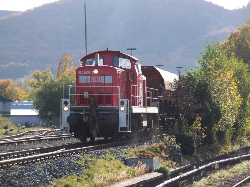 294 805 fhrt aus dem Bahnhof Bad Harzburg (18.10.2007)