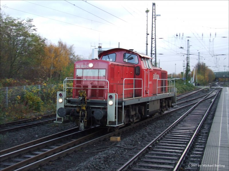 294 831-3 erreicht als Lz den Bf Recklinghausen Sd. 6.11.07