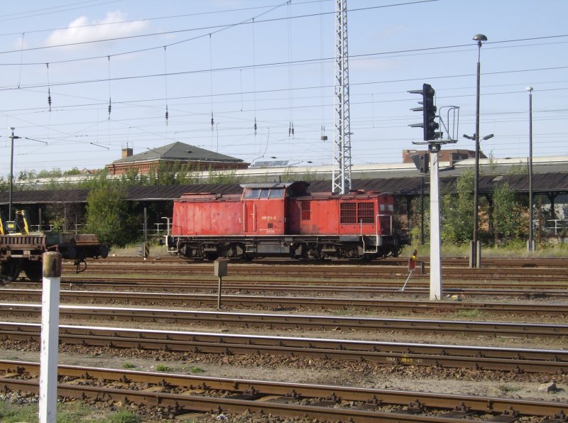 298 074-6 im Bauzugeinsatz im Bahnhof Cottbus